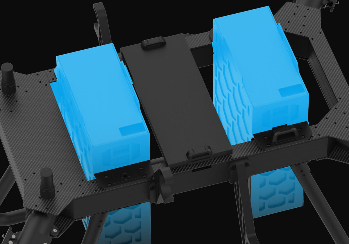 Modular battery compartment, quick replacement, and efficient operation.