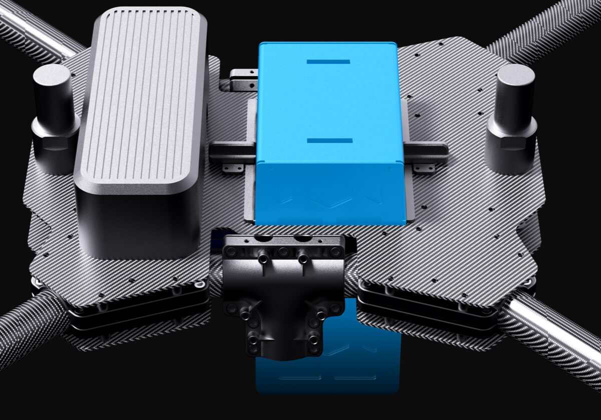 Modular battery compartment, quick replacement, efficient operation.